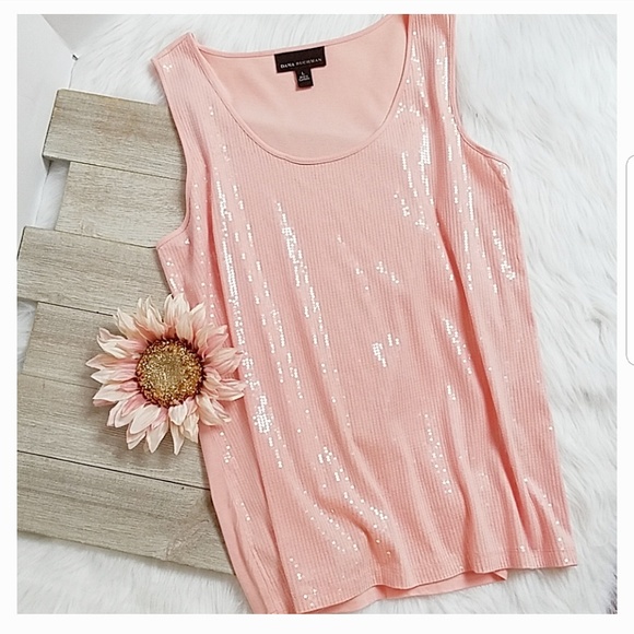 Dana Buchman Tops - Dana Buchman Pink Sequin tank